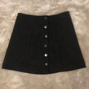 Block Button Front Skirt